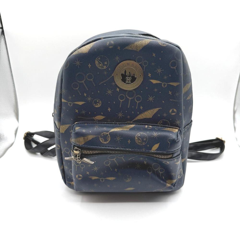Harry Potter Bioworld Mini Backpack Small Blue Quidditch Golden Snitch Hogwarts‎